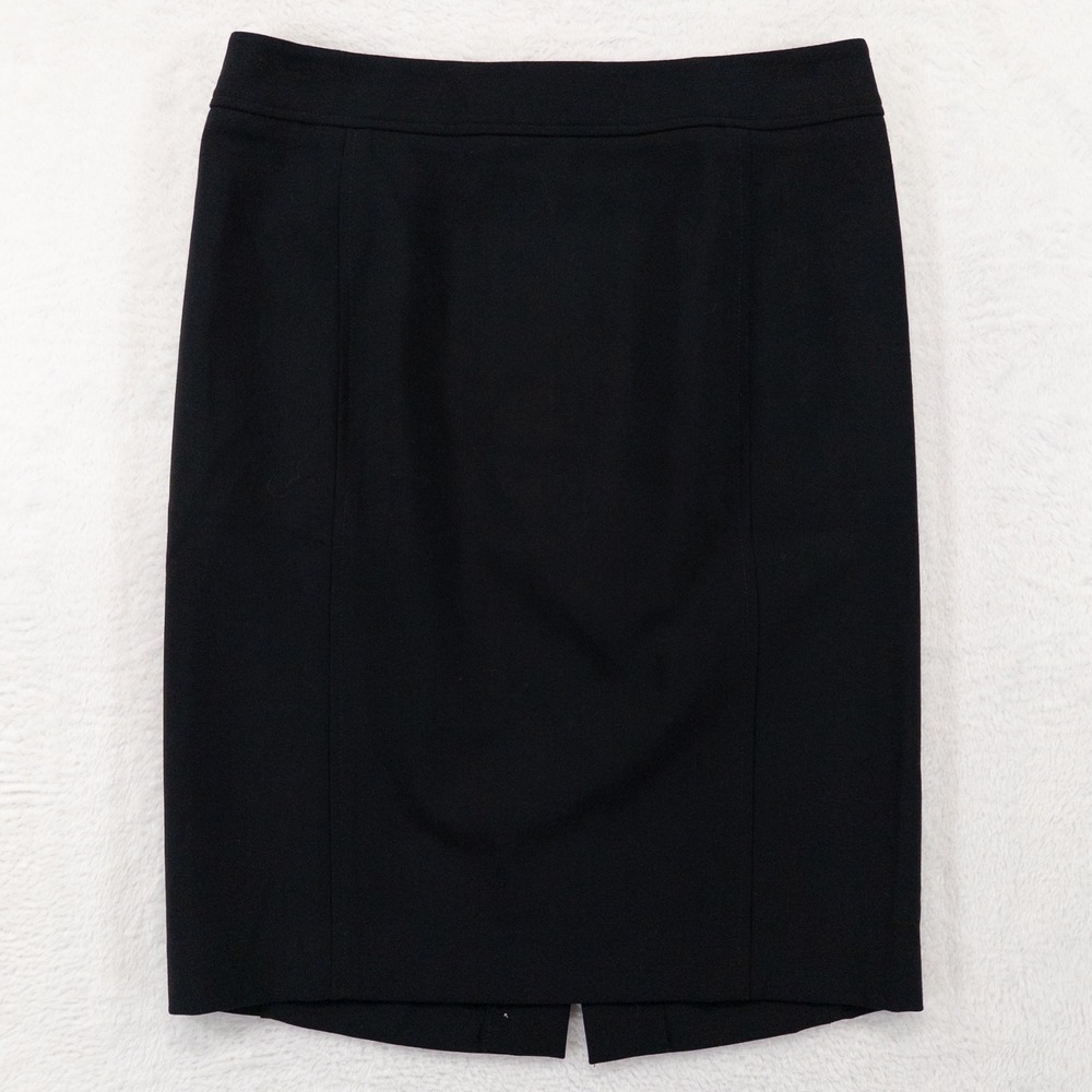 LOFT Womens Pencil Skirt 6 Black Professional Career Knee Length Stretch Classic